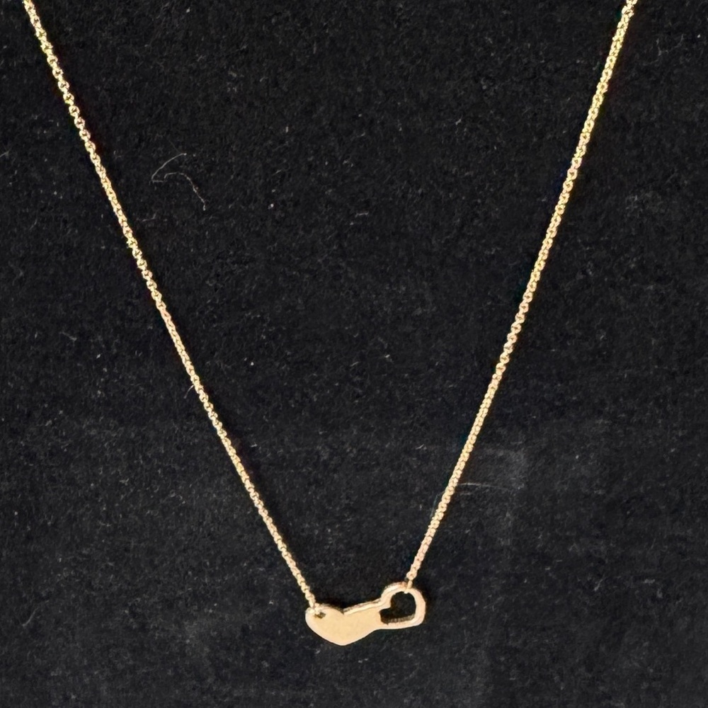 Gold Heart and Key Necklace